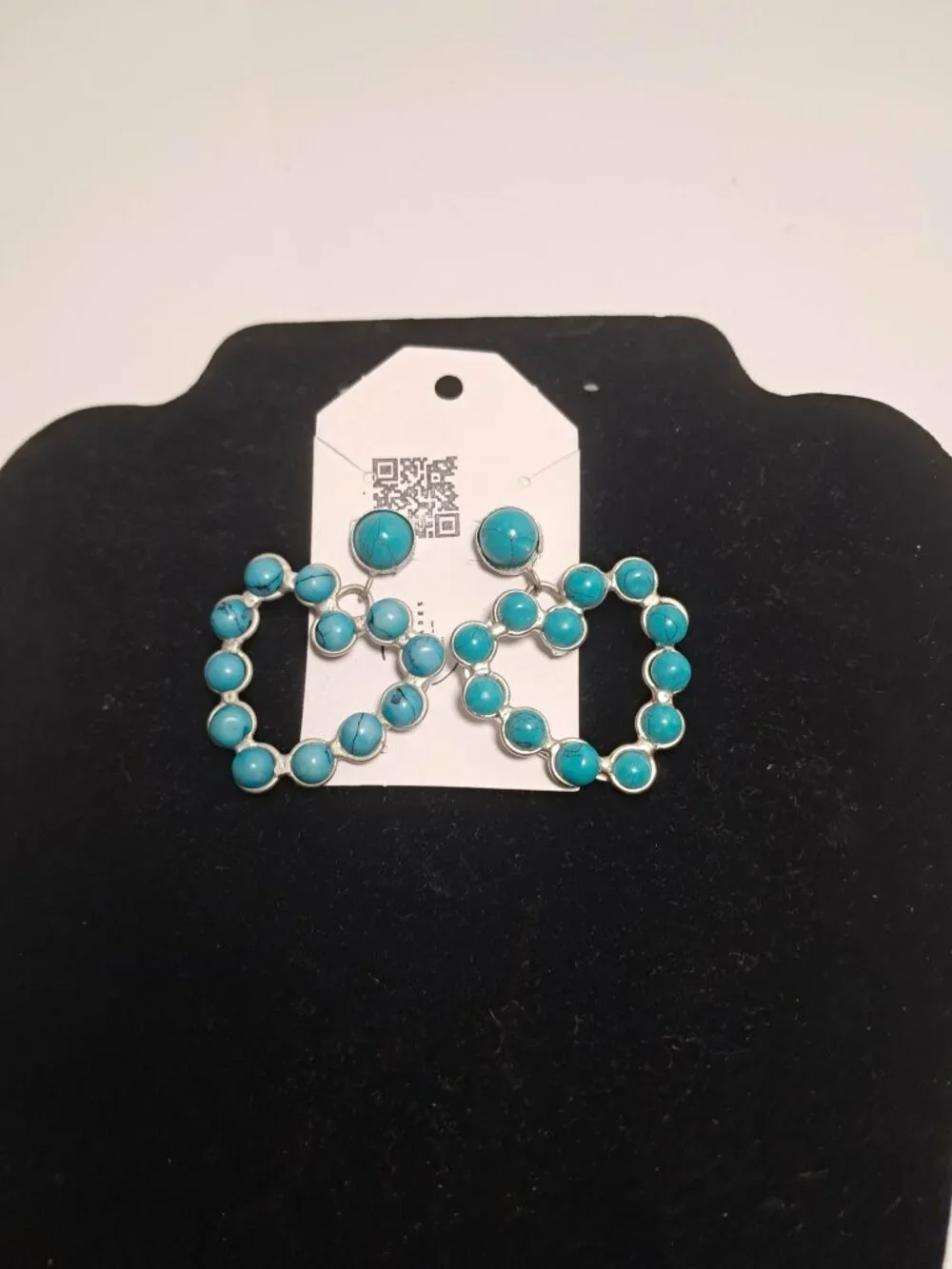 Heart Turquoise Howlite Boho Earrings